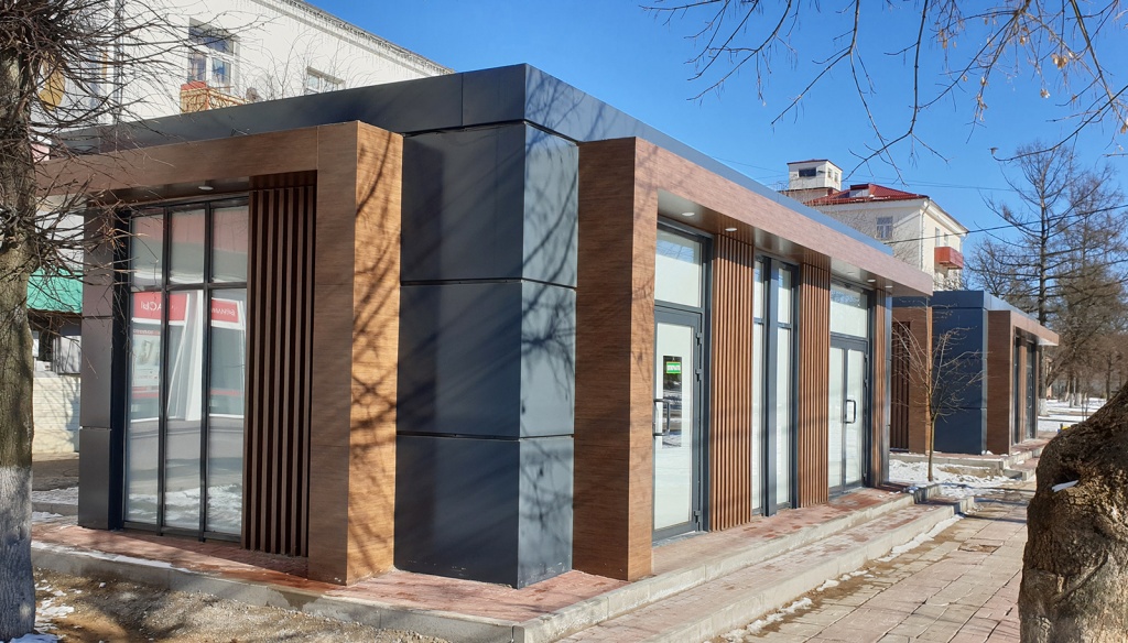 Магазин из композитных панелей от МодульДом Магазин с фасадом из композитных панелей