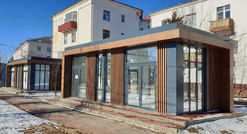 Магазин из алюминиевых композитных панелей Магазин МодульДом из композитных панелей